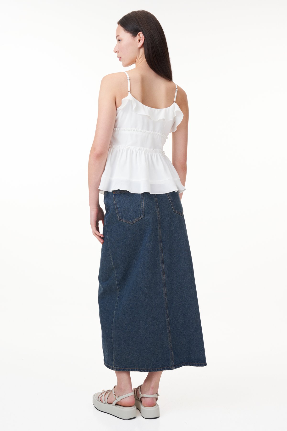 Suzy Ruffle Top in White