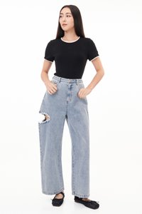 Tonya Side Slit Denim Jeans