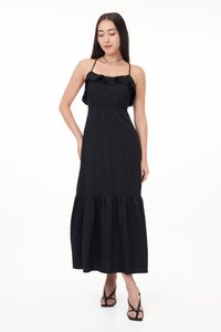 Derrica Ruffle Dress in Black