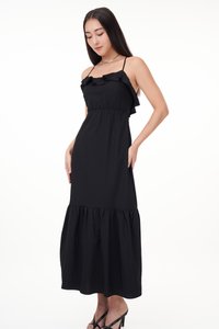 Derrica Ruffle Dress in Black