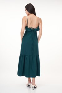Derrica Ruffle Dress in Forest