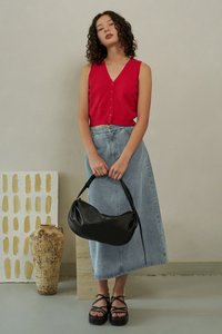 Korrine Denim Straight Skirt in Light Wash