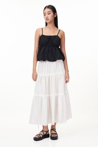 Kellin Ribbon Tiered Skirt in White