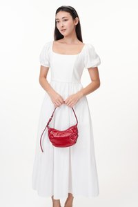 Kelly Square Neck Midi Dress in White
