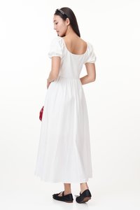 Kelly Square Neck Midi Dress in White