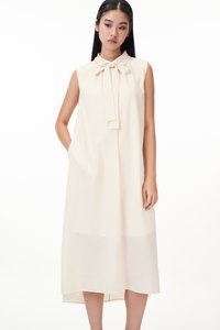Nicole Button Down Midi Dress in Cream