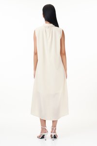 Nicole Button Down Midi Dress in Cream