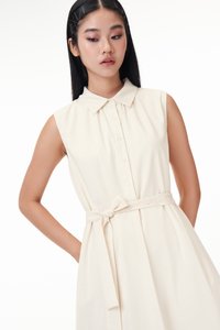 Nicole Button Down Midi Dress in Cream