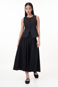 Odette Peplum Blouse in Black