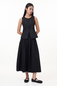 Odette Peplum Blouse in Black
