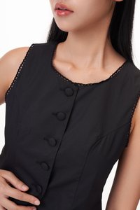 Odette Peplum Blouse in Black