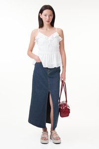 Suzy Ruffle Top in White