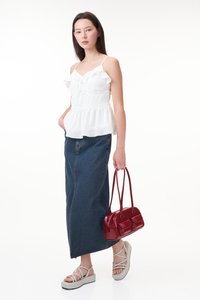 Suzy Ruffle Top in White