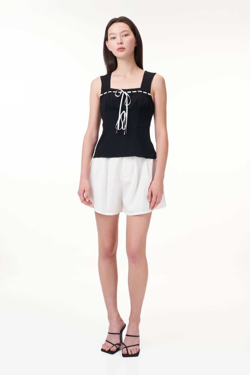 Adena Contrast Ribbon Top