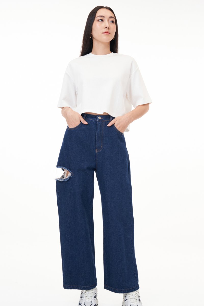 Tonya Side Slit Denim Jeans