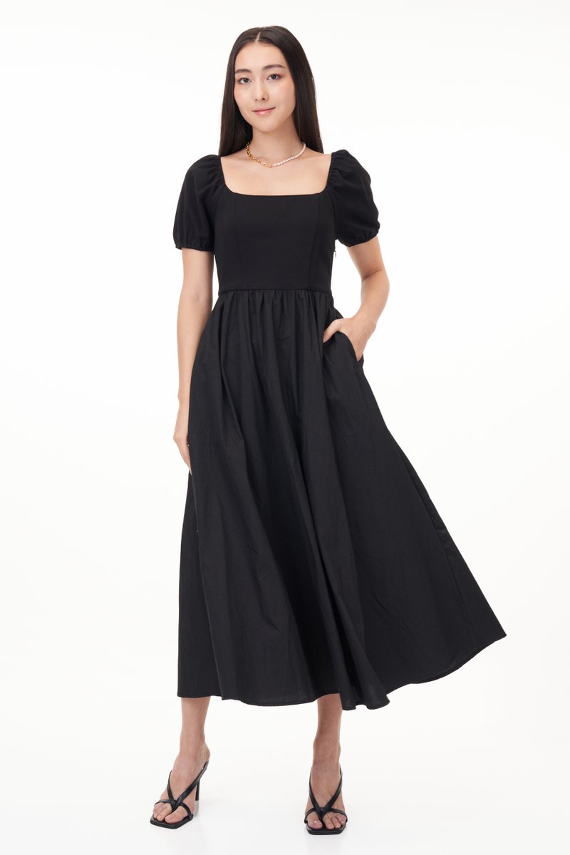 Kelly Square Neck Midi Dress
