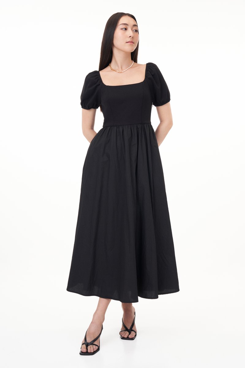 Kelly Square Neck Midi Dress