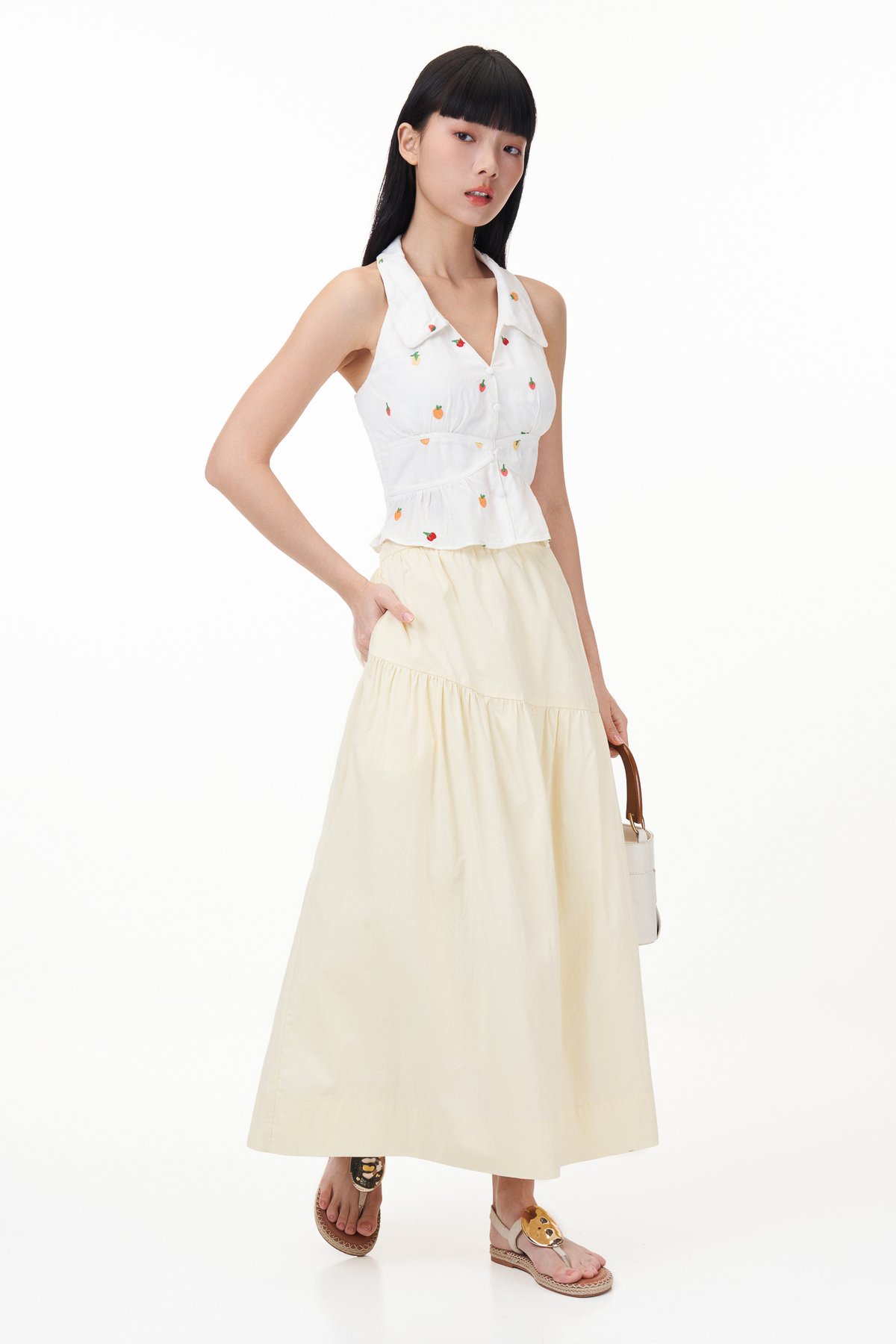 Clarise Padded Embroidered Top