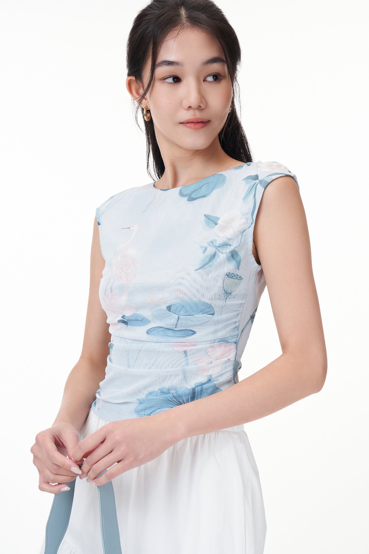 Dela Mesh Ruched Top
