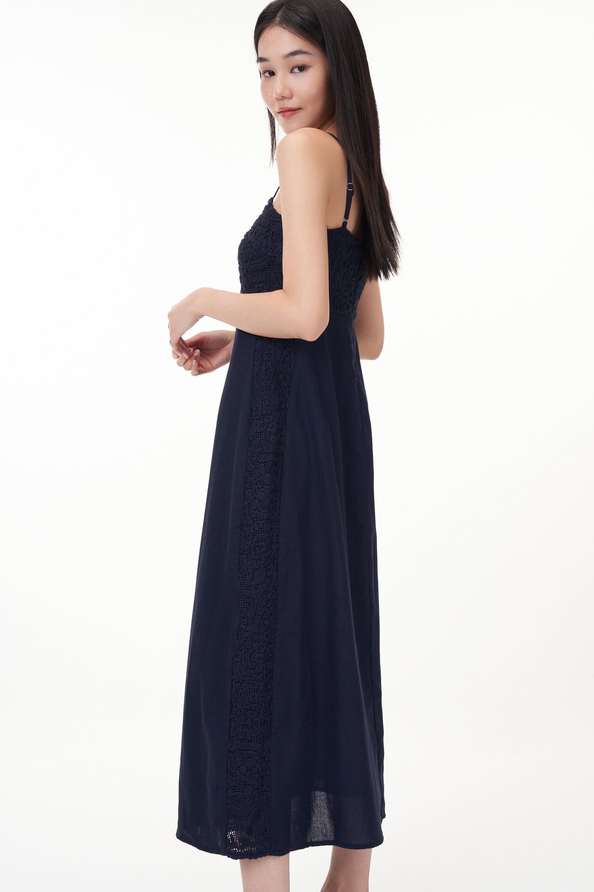 Lenda Crochet Panel Maxi Dress