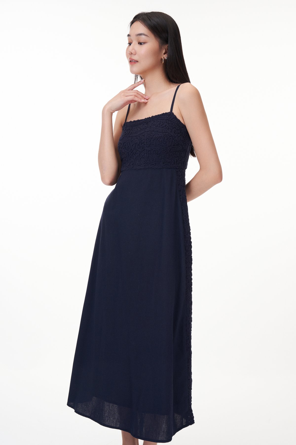 Lenda Crochet Panel Maxi Dress