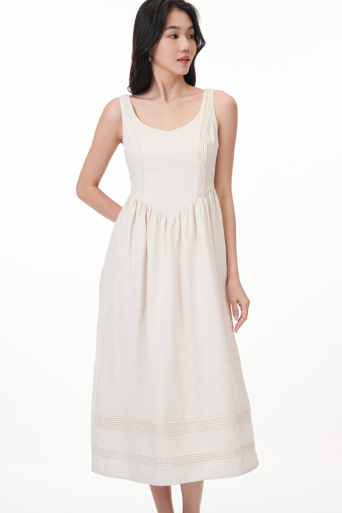 Lira Padded Side Pleats Dress