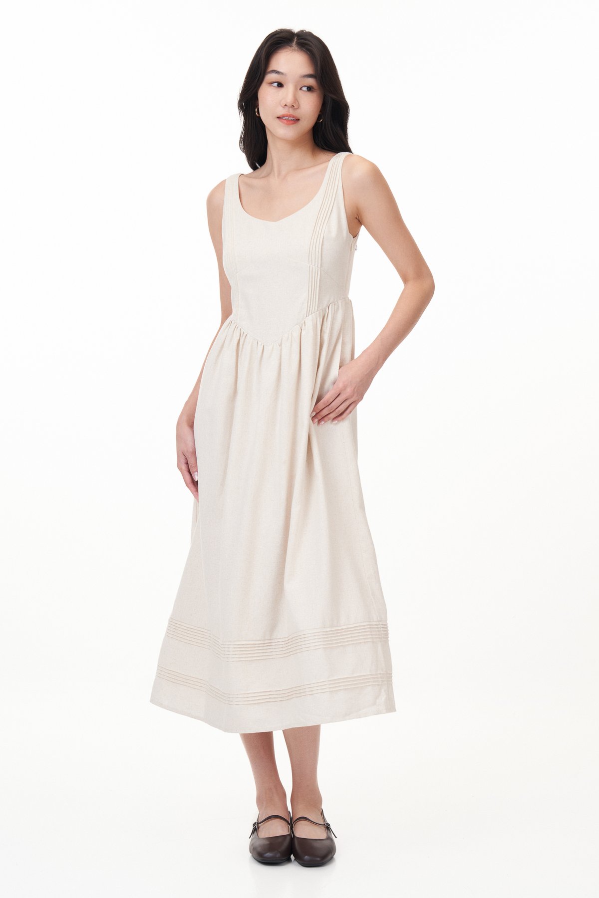 Lira Padded Side Pleats Dress