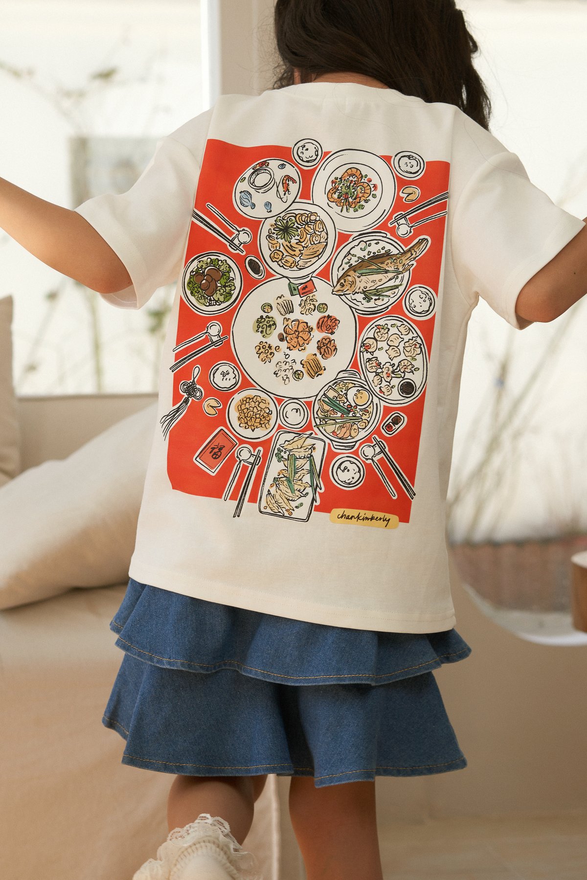  TCL X Kimberly Chan Golden Gatherings Tee (Kids) in White