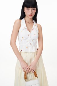 Clarise Padded Embroidered Top