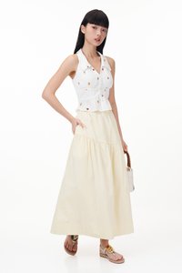 Clarise Padded Embroidered Top