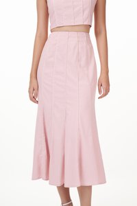 Khlole Contrast Trim Midi Skirt