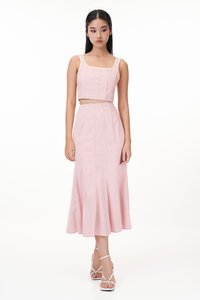 Khlole Contrast Trim Midi Skirt