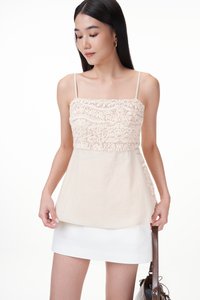 Lenda Crochet Panel Top