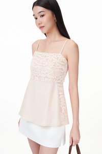 Lenda Crochet Panel Top