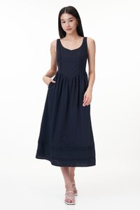 Lira Padded Side Pleats Dress