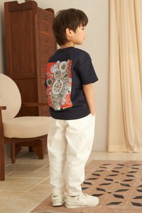 TCL X Kimberly Chan Golden Gatherings Tee (Kids) in Navy