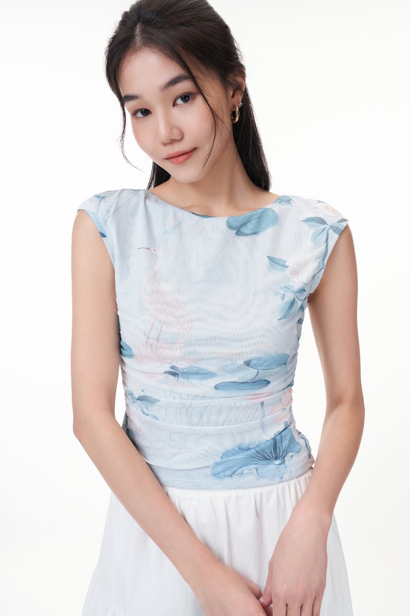 Dela Mesh Ruched Top