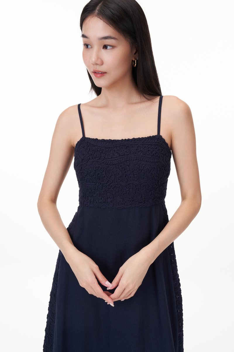 Lenda Crochet Panel Maxi Dress