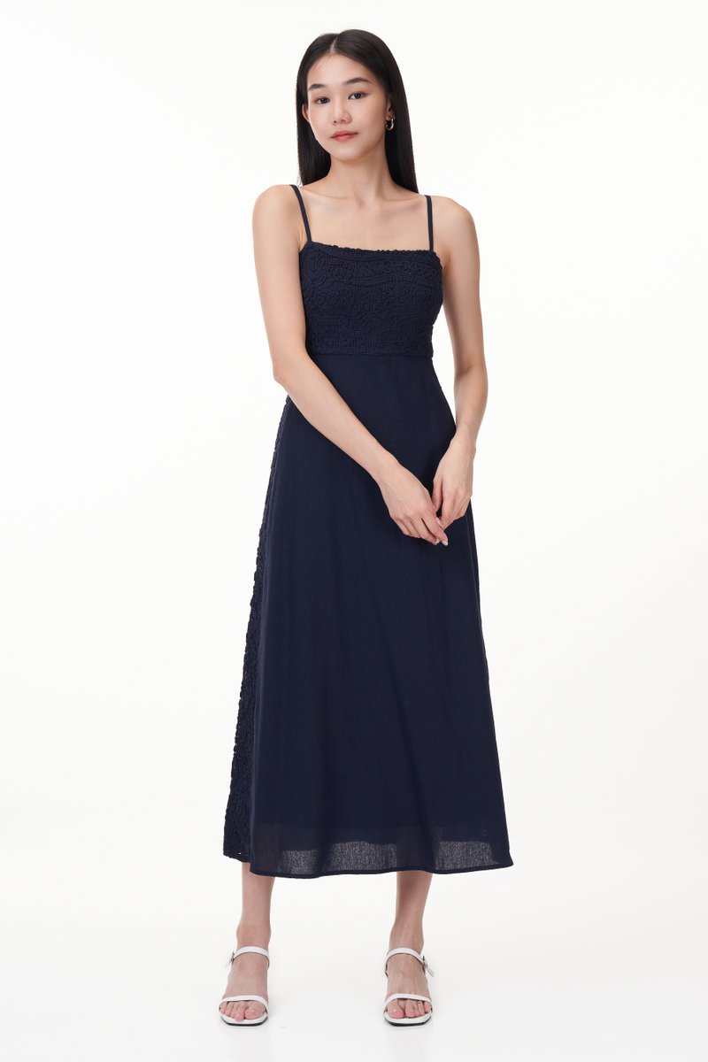 Lenda Crochet Panel Maxi Dress
