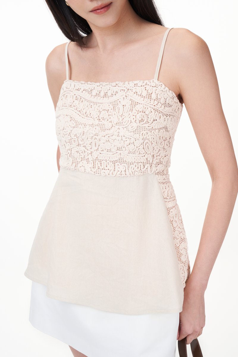 Lenda Crochet Panel Top