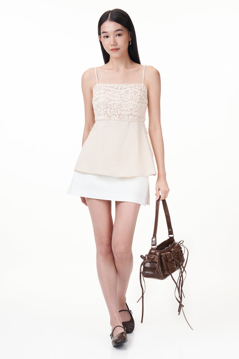Lenda Crochet Panel Top