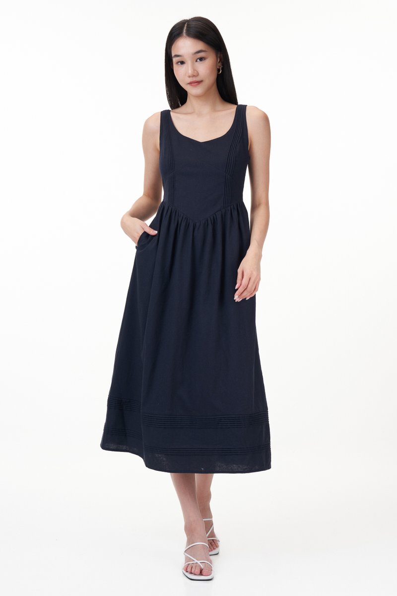 Lira Padded Side Pleats Dress