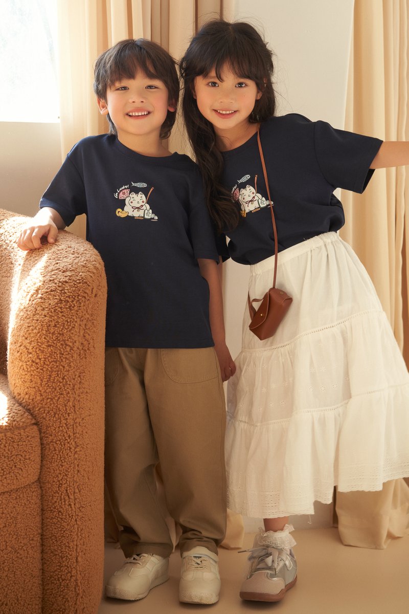 TCL X Kimberly Chan I'm Lucky Fortune Cat Tee (Kids)