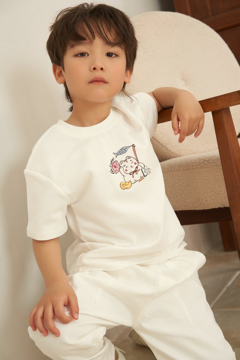 TCL X Kimberly Chan I'm Lucky Fortune Cat Tee (Kids)