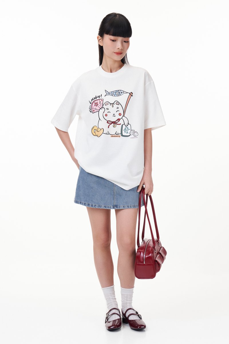 TCL X Kimberly Chan I'm Lucky Fortune Cat Tee (Unisex)