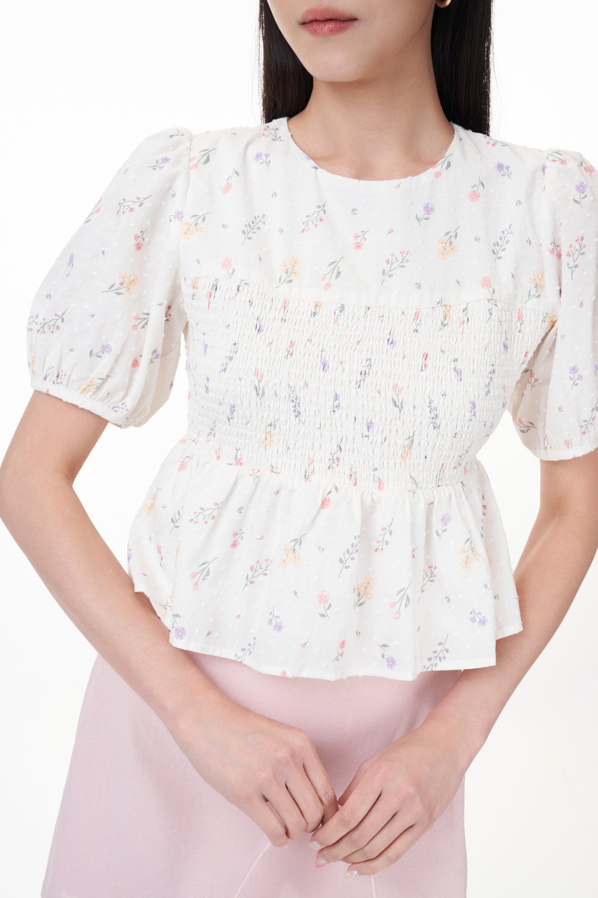 Dawn Swiss Dot Smocked Top