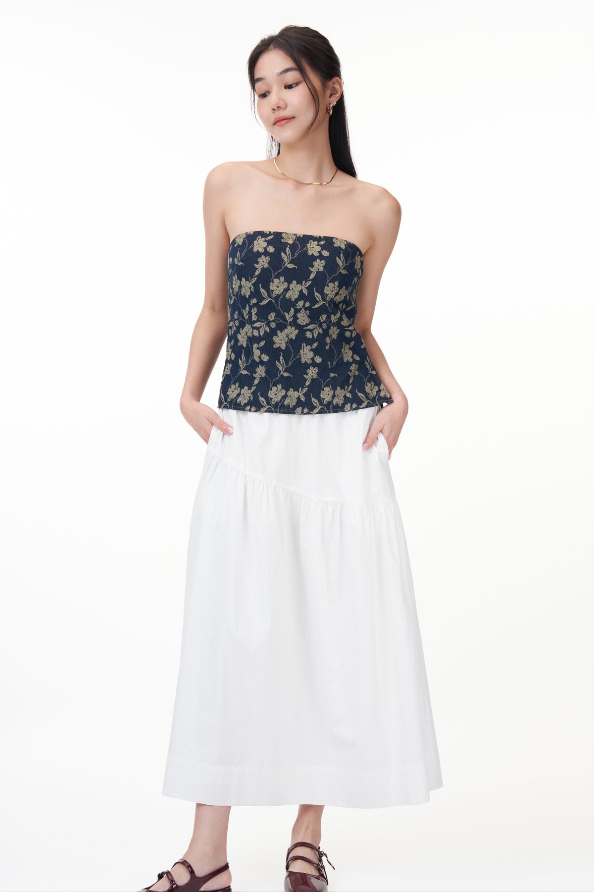 Laila Padded Denim Top