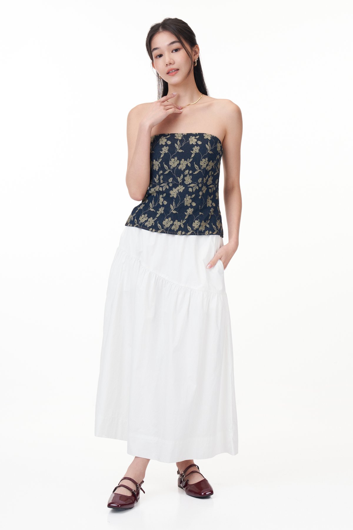 Laila Padded Denim Top