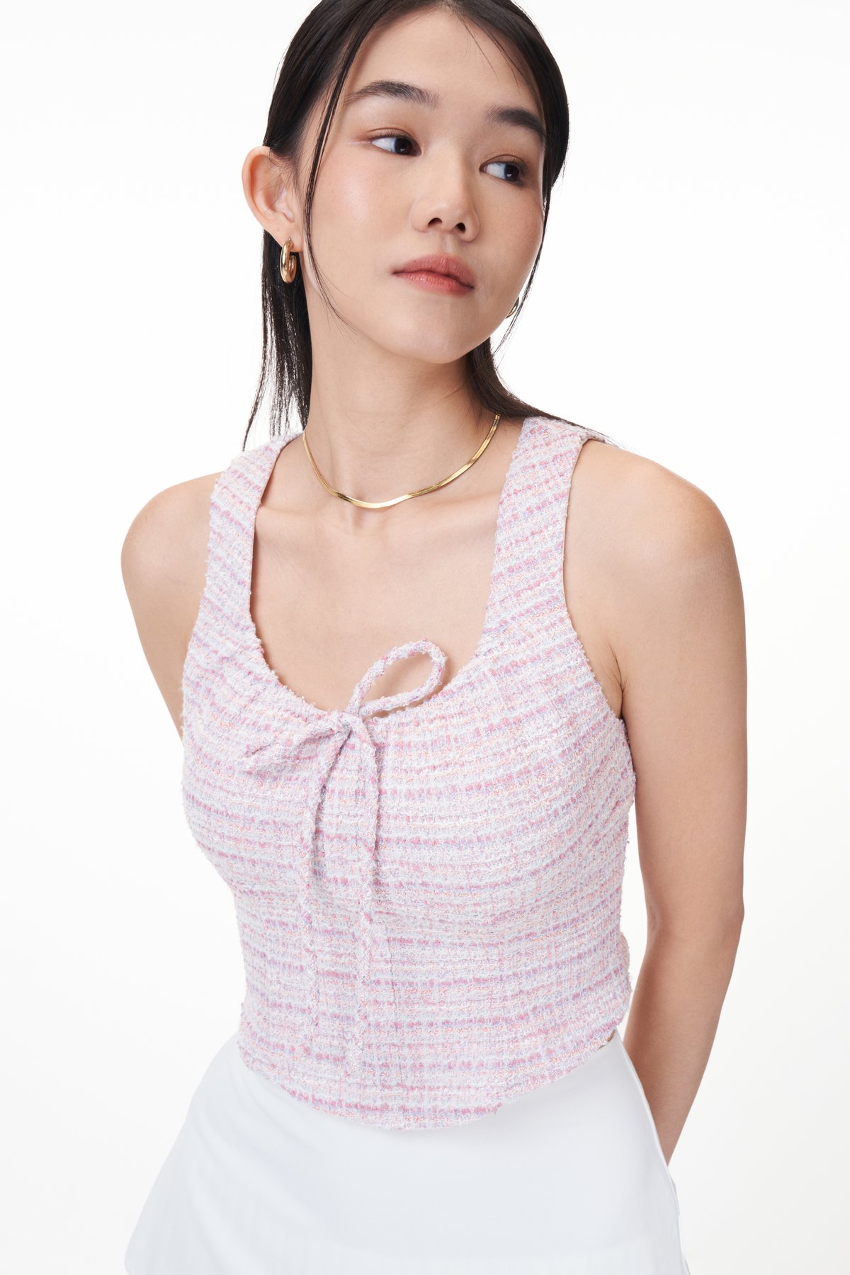 Zoie Padded Tweed Top