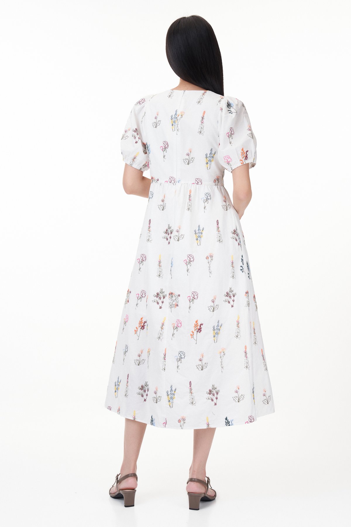 Luela V-Neck Embroidered Maxi Dress